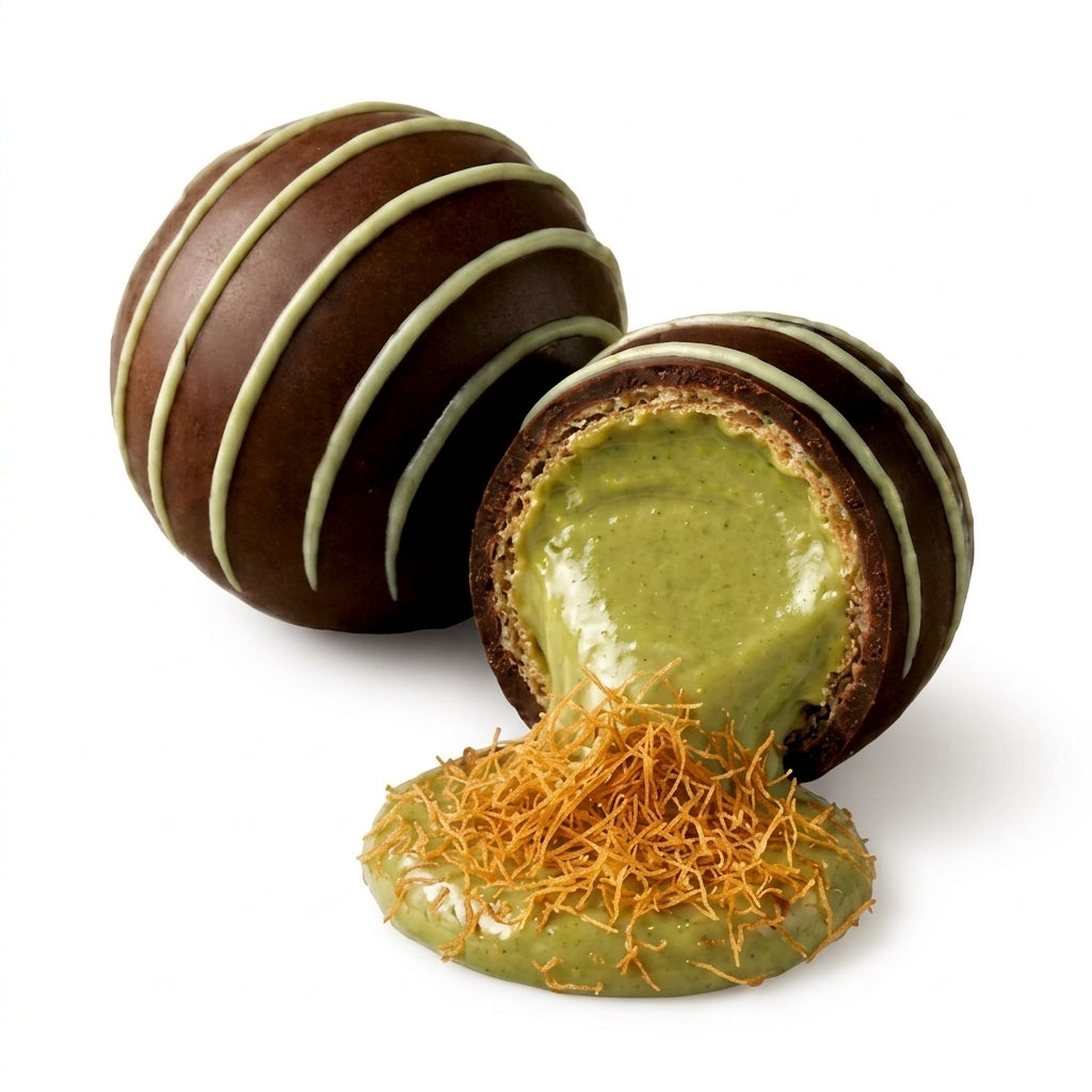 Kunafa Pistachio Chocolate Balls 1kg Pack – Now 50% Off | Made with Premium Paris Chocolate My Chocolate