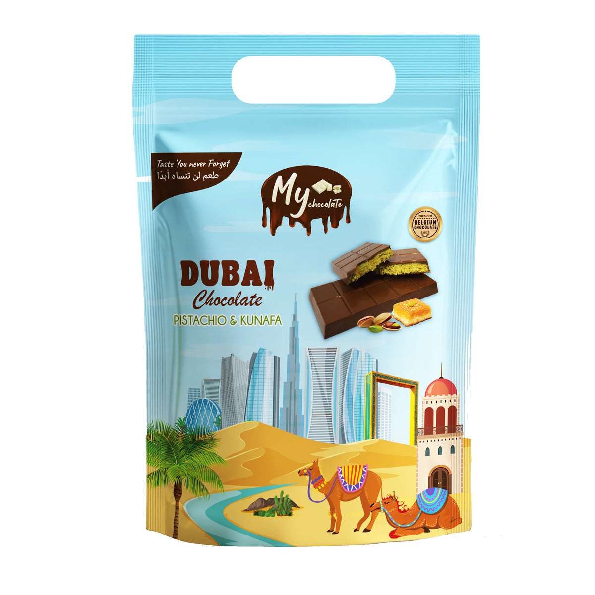 Dubai Chocolate Pistachio & Kunafa 200g | Premium Dubai Kunafa Chocolate with Pistachio My Chocolate