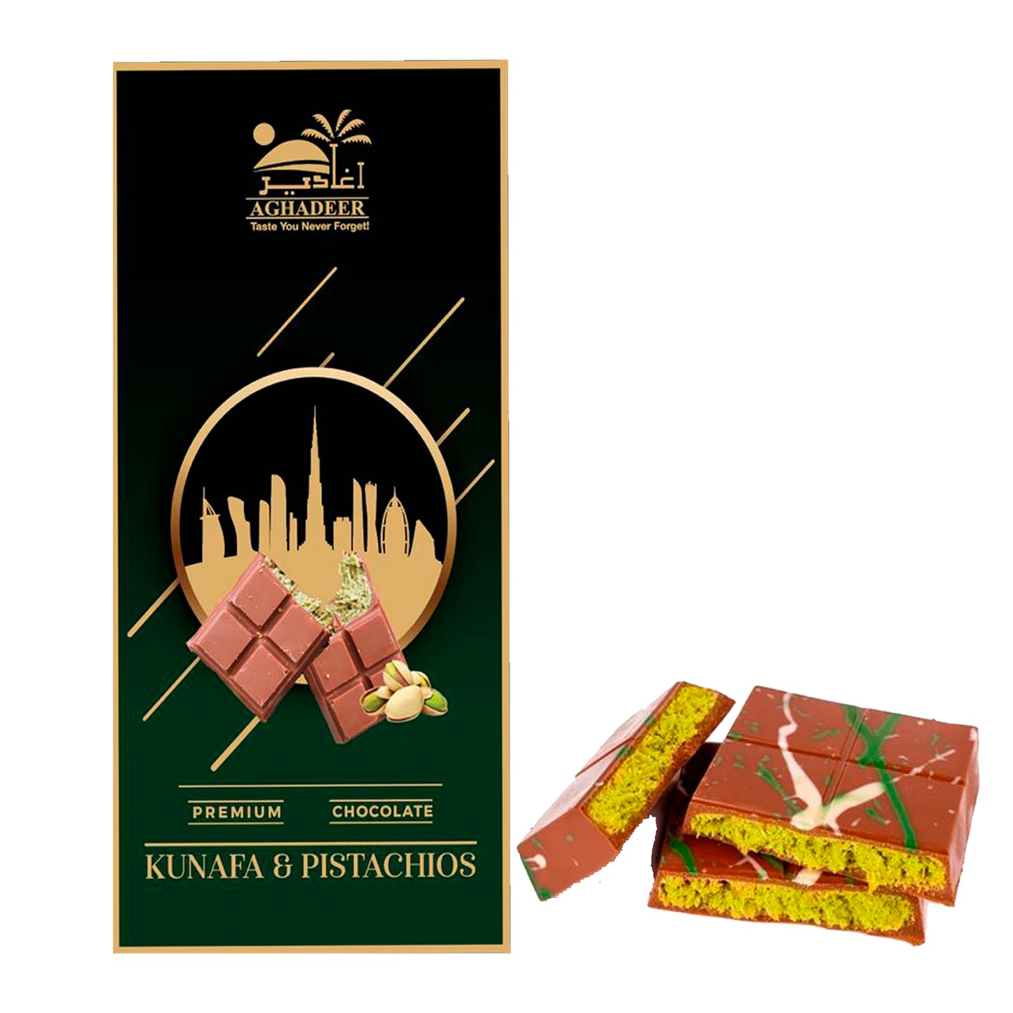 Buy Kunafa Chocolate Pistachio 100g β A Luxurious Fusion of Flavors - My Chocolate