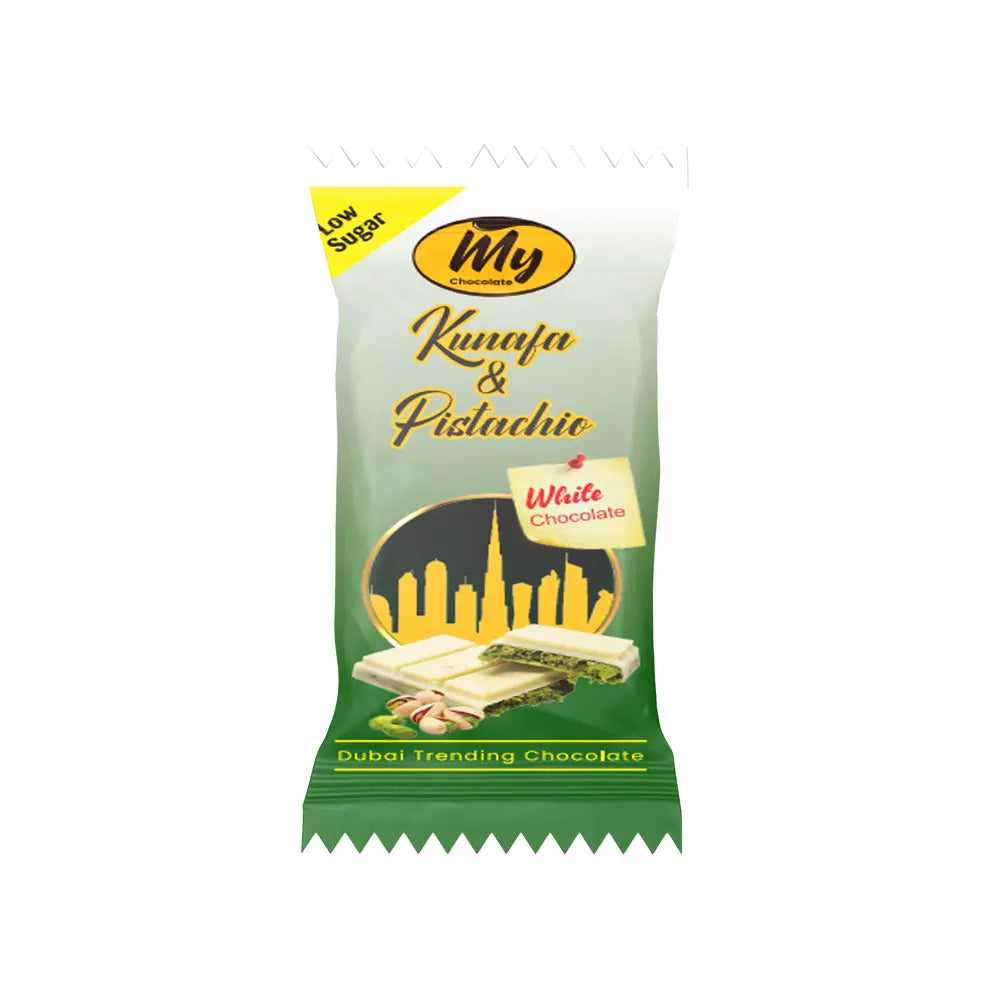 Kunafa White Belgian Chocolate 35g – Pack of 24 | Viral Dubai Chocolate, 48 AED, Up to 80% Off - My Chocolate