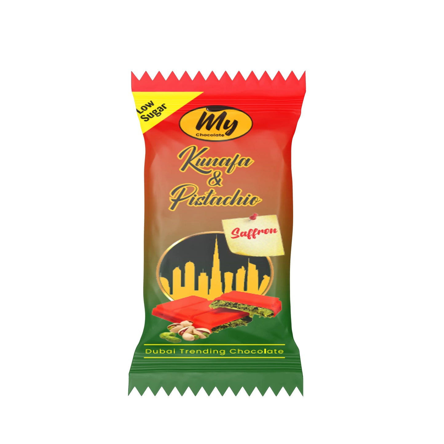 Kunafa Saffron Chocolate 35g Pack 0f 24 Viral Dubai Chocolate - My Chocolate