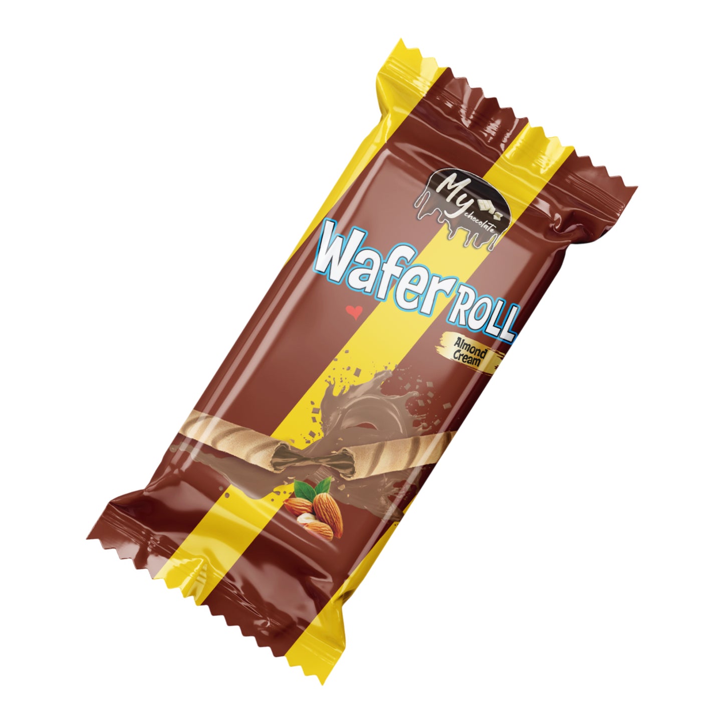 Wafer Roll Almond Cream 12g | Crispy Wafer Roll with Almond Cream My Chocolate