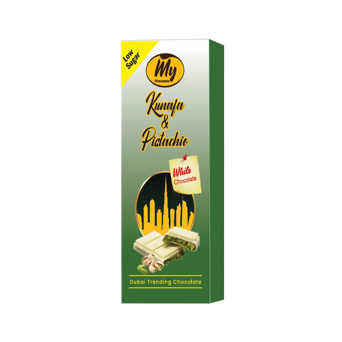 Kunafa White Chocolate Pistachio 40g - My Chocolate