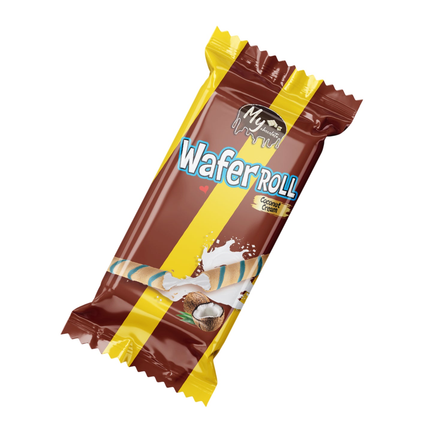 Wafer Roll Coconut Cream 12g | Crispy Coconut Wafer Snack My Chocolate