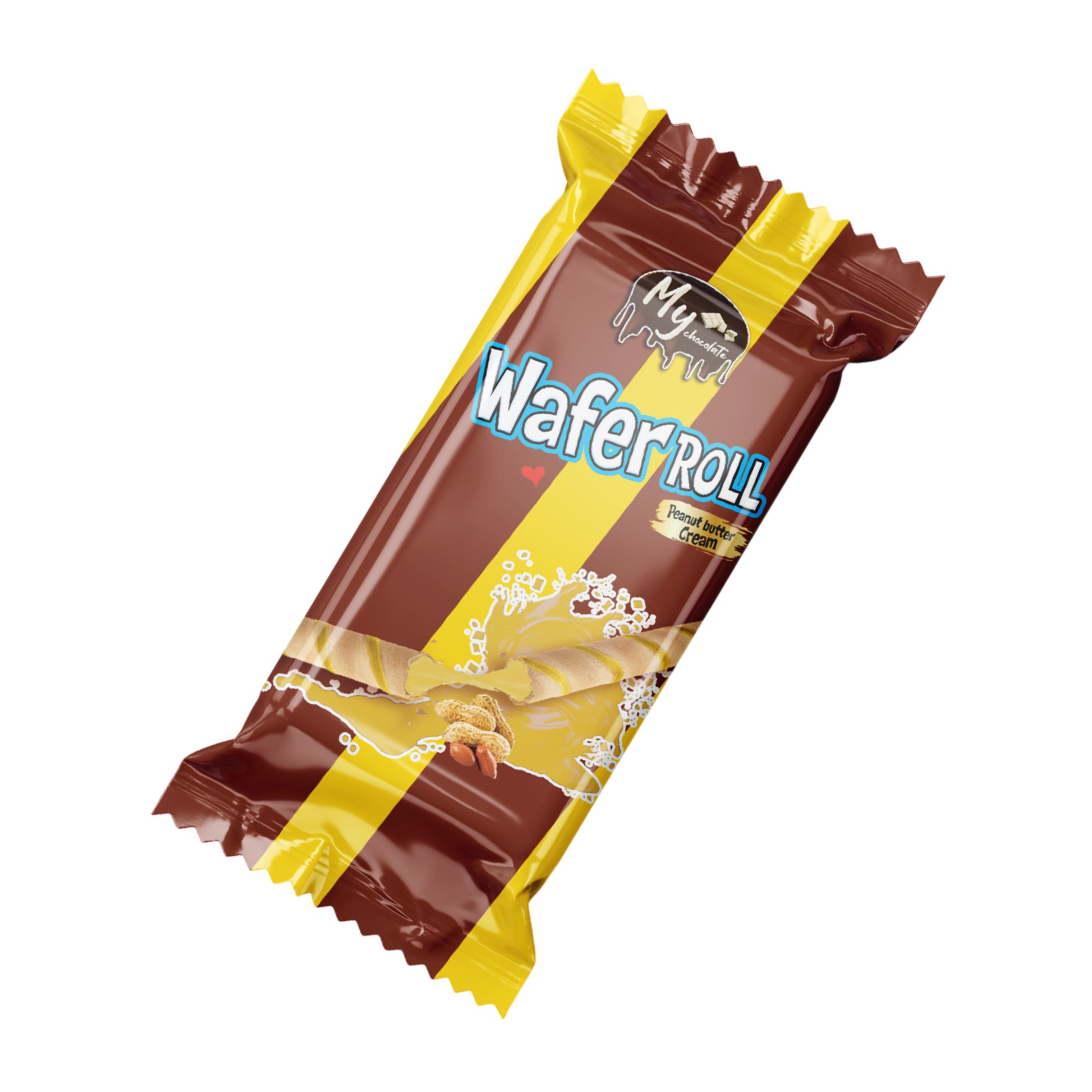 Wafer Roll Peanut Butter 12g | Crispy Wafer Roll with Peanut Butter Cream My Chocolate