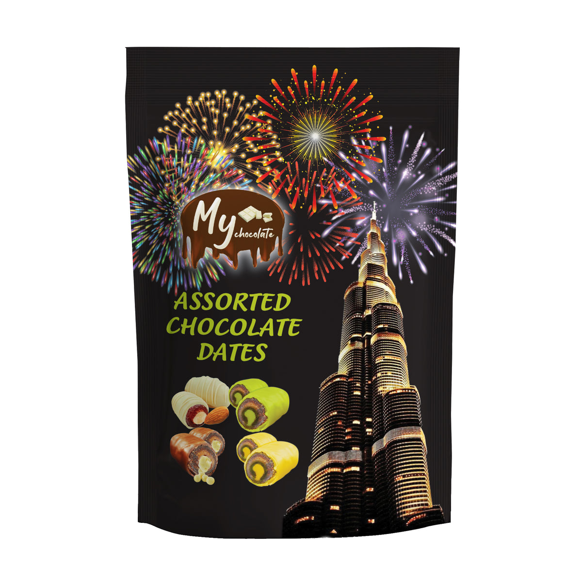 Assorted Chocolate Dates Pouch 100g My Chocolate