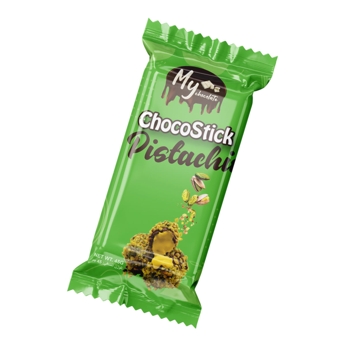 Choco Wafer Stick Pistachio 45g – Chocolate Wafer Sticks with Pistachio My Chocolate
