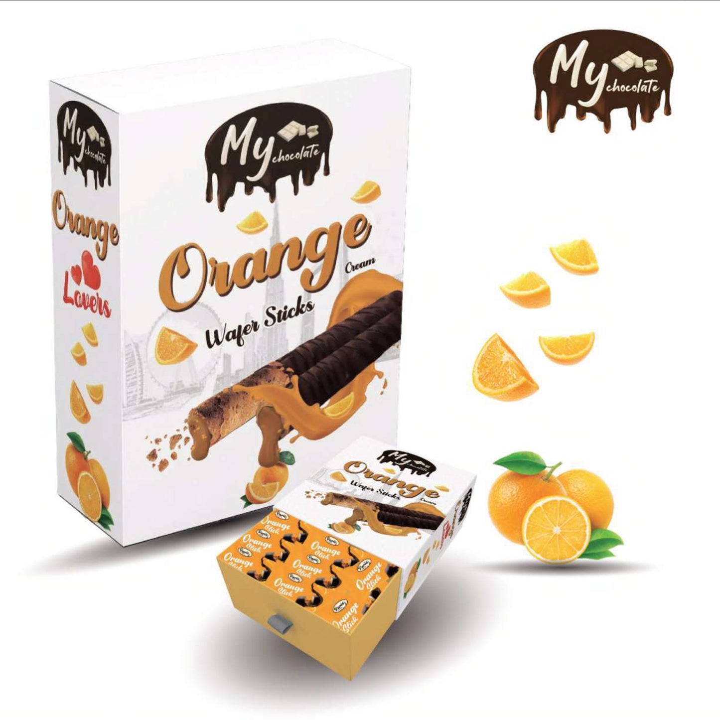 Orange Wafer Stick 200g | Crispy Orange Chocolate Wafer My Chocolate