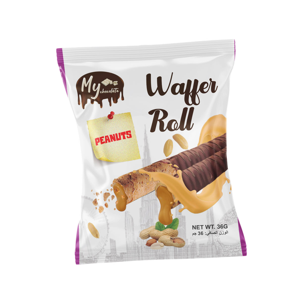 Wafer Roll Peanut Butter 36g | Crispy Wafer with Creamy Peanut Filling