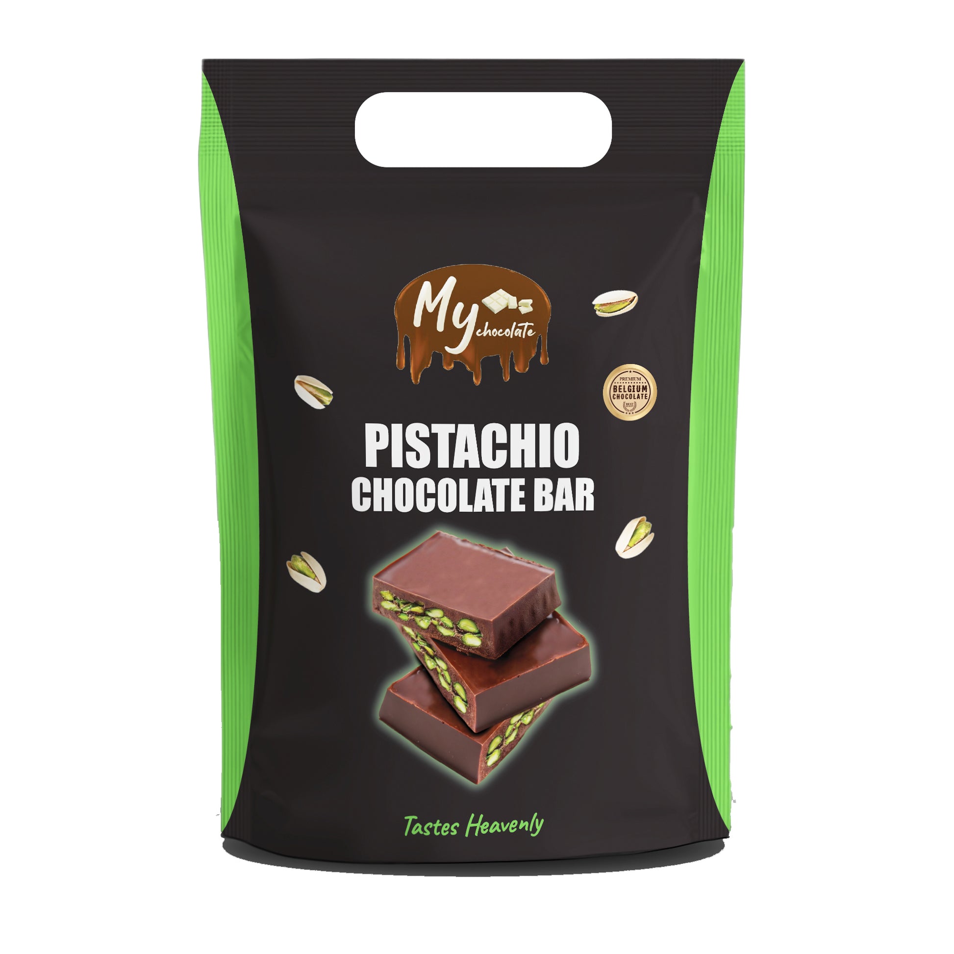 Pistachio Chocolate Bar – Premium Chocolate with Crushed Pistachios My Chocolate
