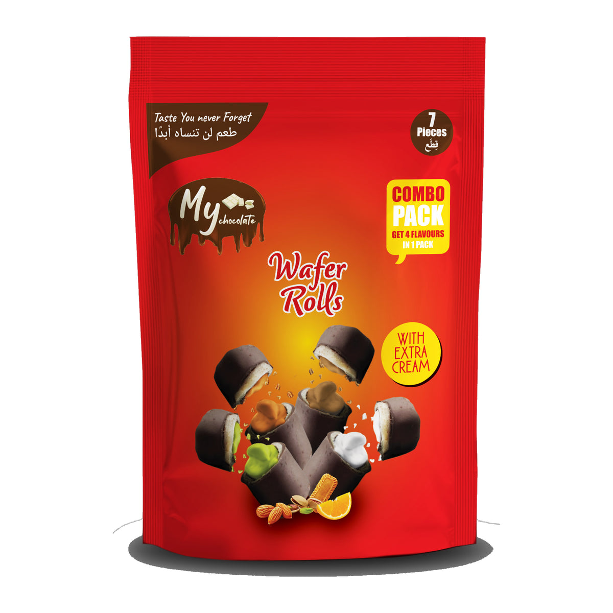Wafer Rolls Combo Pack with 4 Flavors 90g My Chocolate